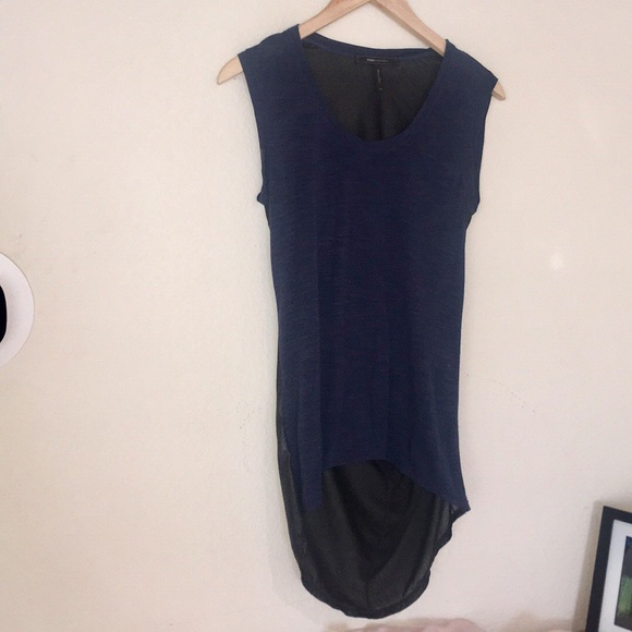 High low bcbg top navy front and black back tank - Picture 1 of 4
